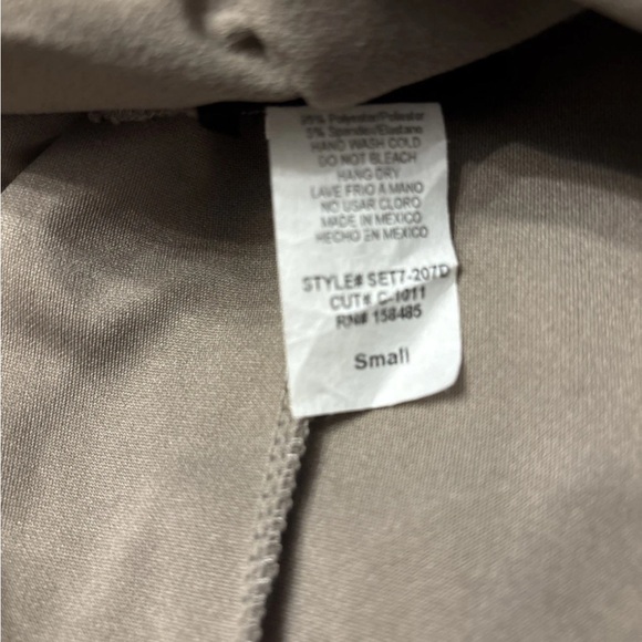 NEW IN POLLY BAG! Triple Seven Tan Pant Suit. Flare Leg With Split. Sz Small - Picture 6 of 7